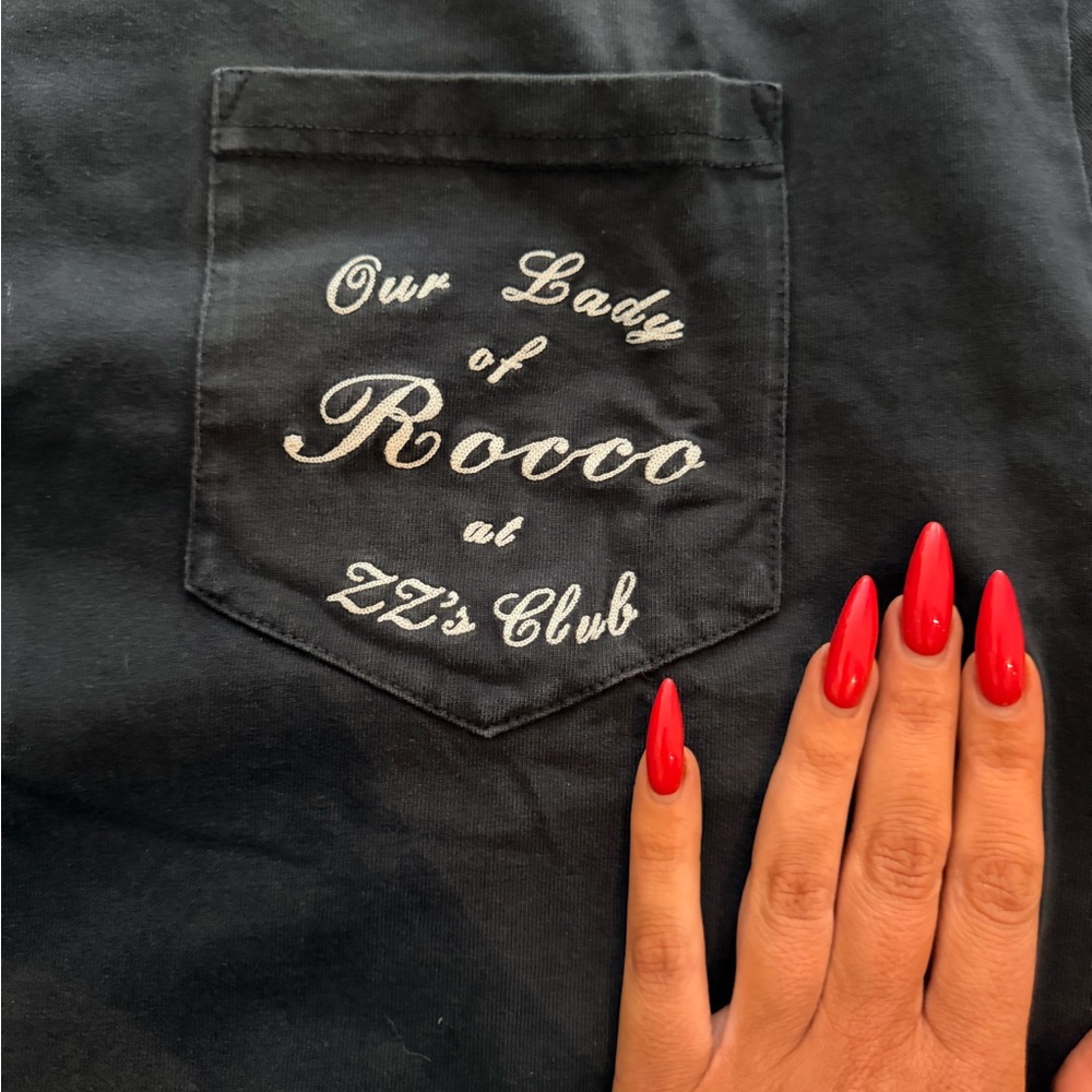 Carbone Our Lady of Rocco Navy Pocket Tee Mens Medium Rare Sold Out NYC - Picture 8 of 9